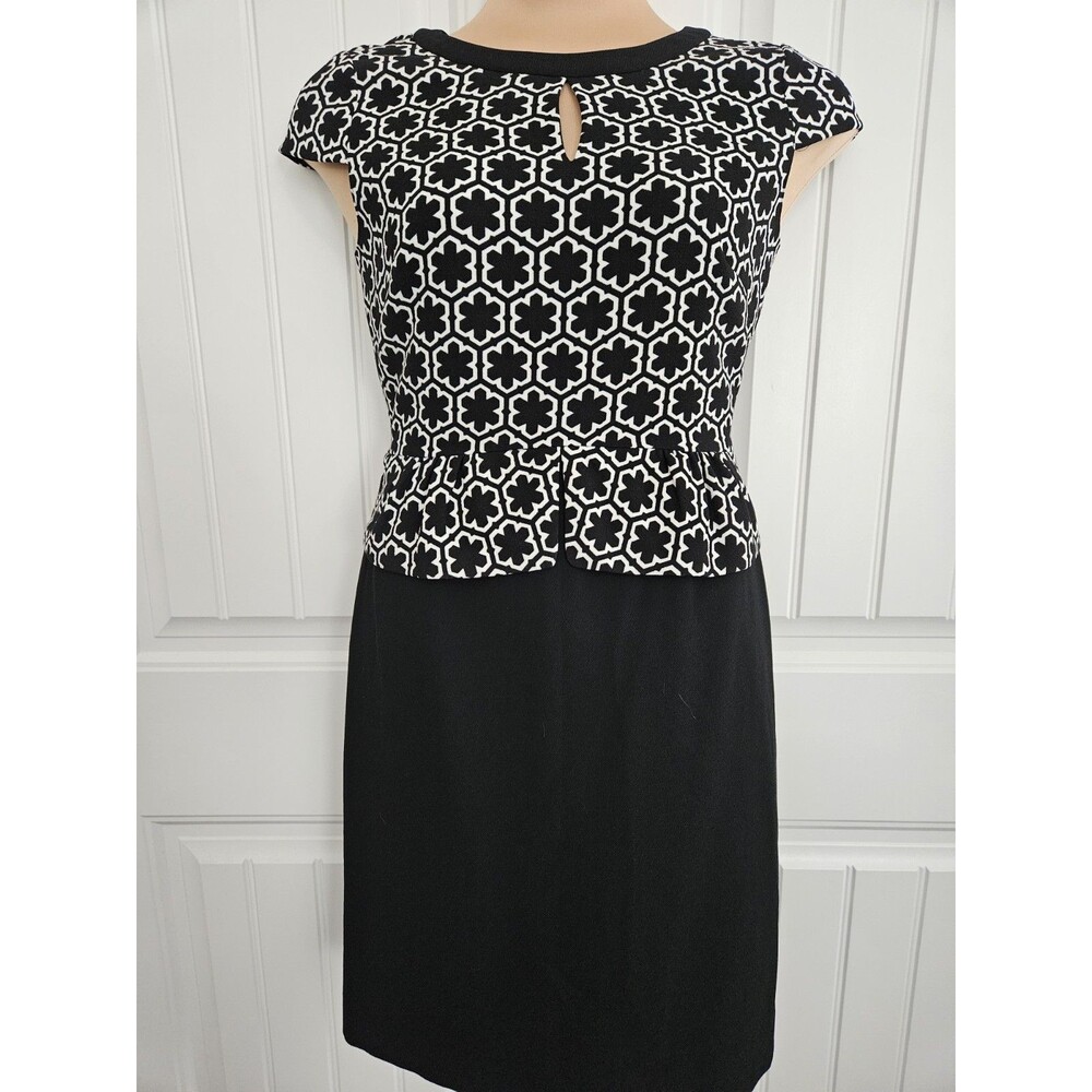 Tahari ASL Arthur S Levine Sheath Dress Peplum Top Size 12 Geometric Career